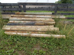 Posts, 2 treated 6" x 6" 14' long
